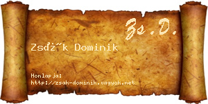 Zsák Dominik névjegykártya